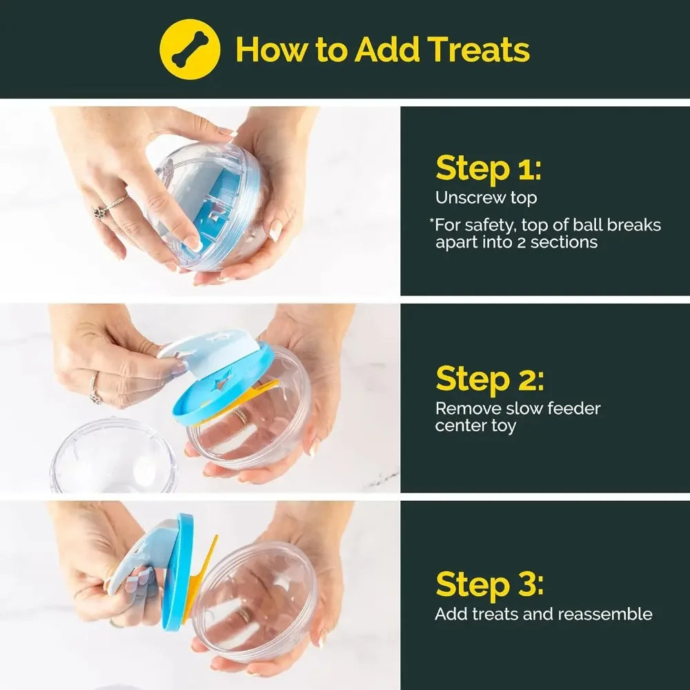 IQ Treat Ball Dog Treat Dispenser Toy Ball Interactive Dog Toy - 4