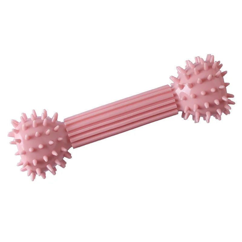 Soft Dog Chew Toys Pink Rubber Bone Toy Durable Molars Training Ball Toy Chihuahua Yorkie Interactive Treat Toys Pet Supplies