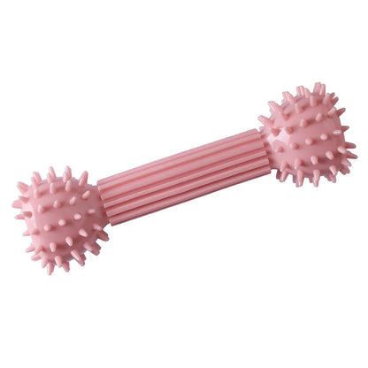 Soft Dog Chew Toys Pink Rubber Bone Toy Durable Molars Training Ball Toy Chihuahua Yorkie Interactive Treat Toys Pet Supplies