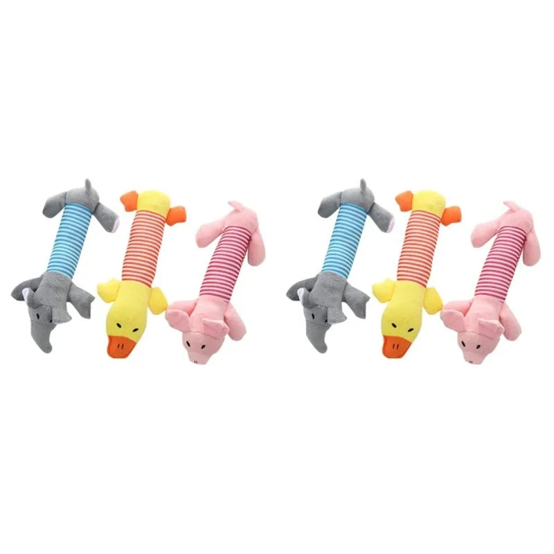 Molar Dog Toy Plush Supplies Fit For All Puppy Pet Squeak Chew Toy Funny Durable Chew Elephant Duck Pig Toy Pets Supplies Molar