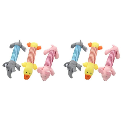 Molar Dog Toy Plush Supplies Fit For All Puppy Pet Squeak Chew Toy Funny Durable Chew Elephant Duck Pig Toy Pets Supplies Molar