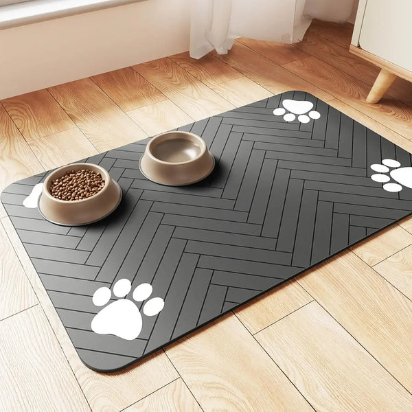 Pet Feeding Mat-Absorbent Pet Placemat for Food and Water Bowl with Waterproof Rubber Backing Quick Dry Water Mat for Dog Cat
