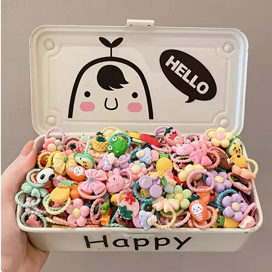 Pet Hair Accessory Set, Cute Flower, Bow, Fruit, and Small Animal Design Headbands and Hair Ties, Suitable for Dogs and Cats (Hair Accessories Only, Random Styles and Colors)