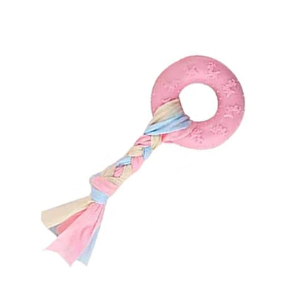 Soft Dog Chew Toys Pink Rubber Bone Toy Durable Molars Training Ball Toy Chihuahua Yorkie Interactive Treat Toys Pet Supplies